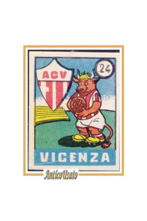Spedizione Espresso FIGURINA calcio VICENZA mascotte scudetto 1949 Originale Mundus o Nannina